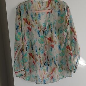 Rachel Roy Multicolor Sheer Blouse